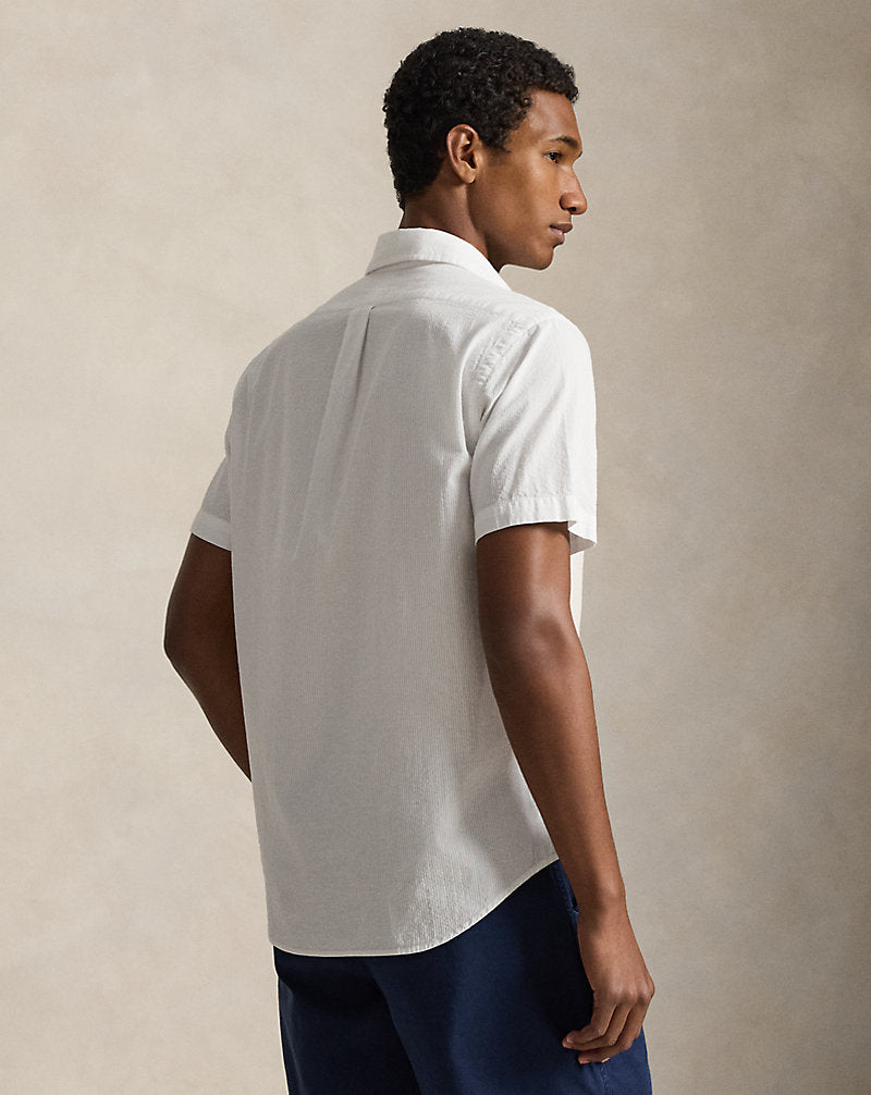 Custom Fit Seersucker Shirt White
