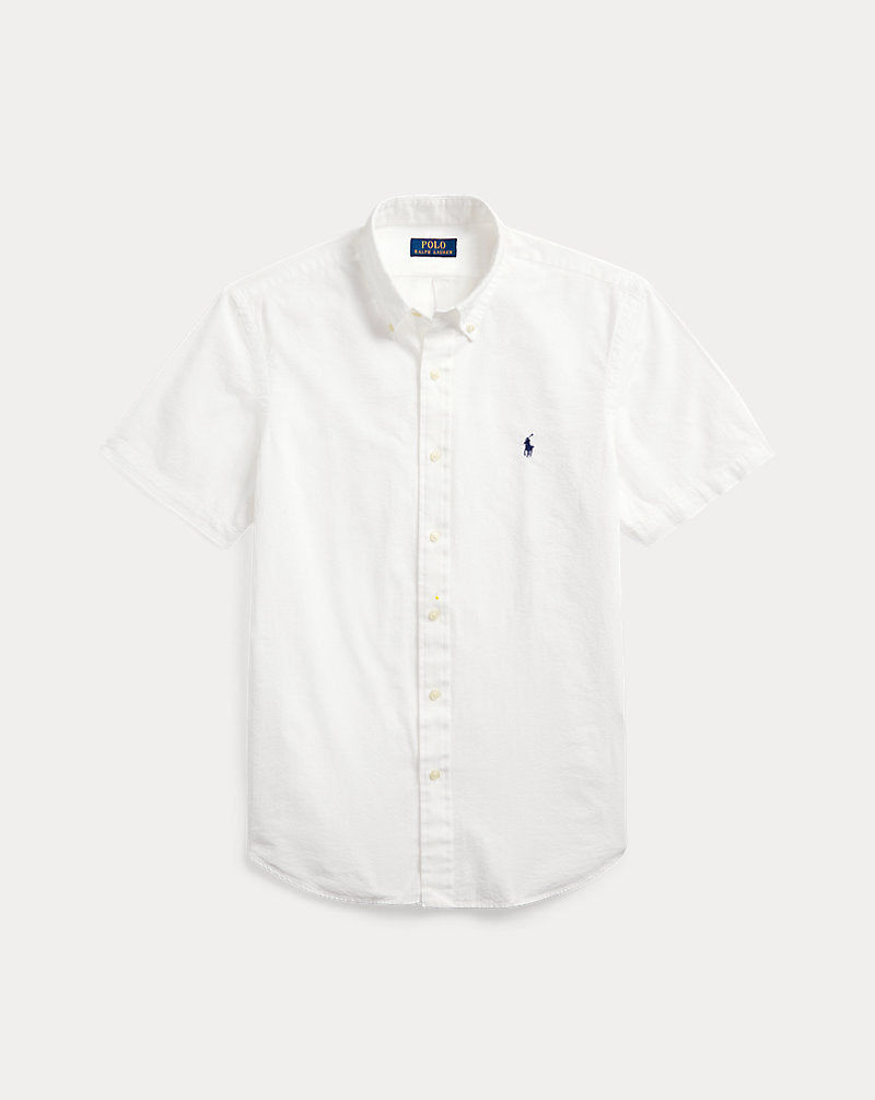 Custom Fit Seersucker Shirt White