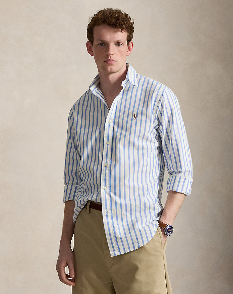Custom Fit Striped Oxford Shirt Blue/White