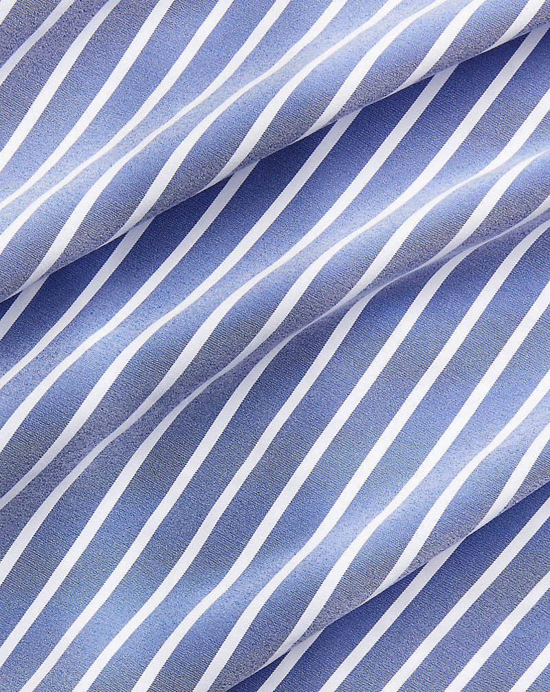 Wimbledon Striped Stretch Twill Shirt Graphic Royal White