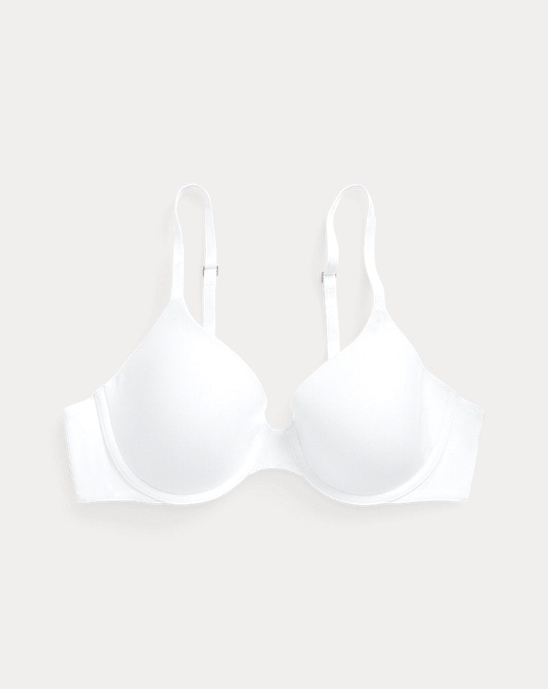 Stretch-Cotton Blend T-Shirt Bra White Cloud