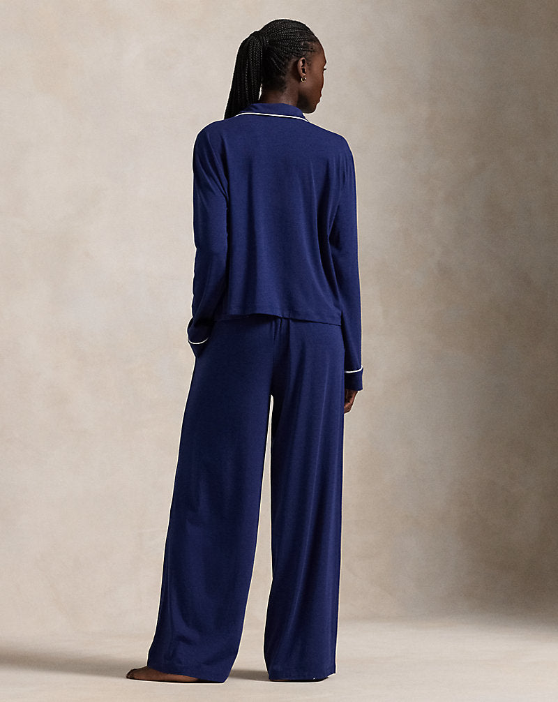 Long-Sleeve Jersey Pyjama Set Navy