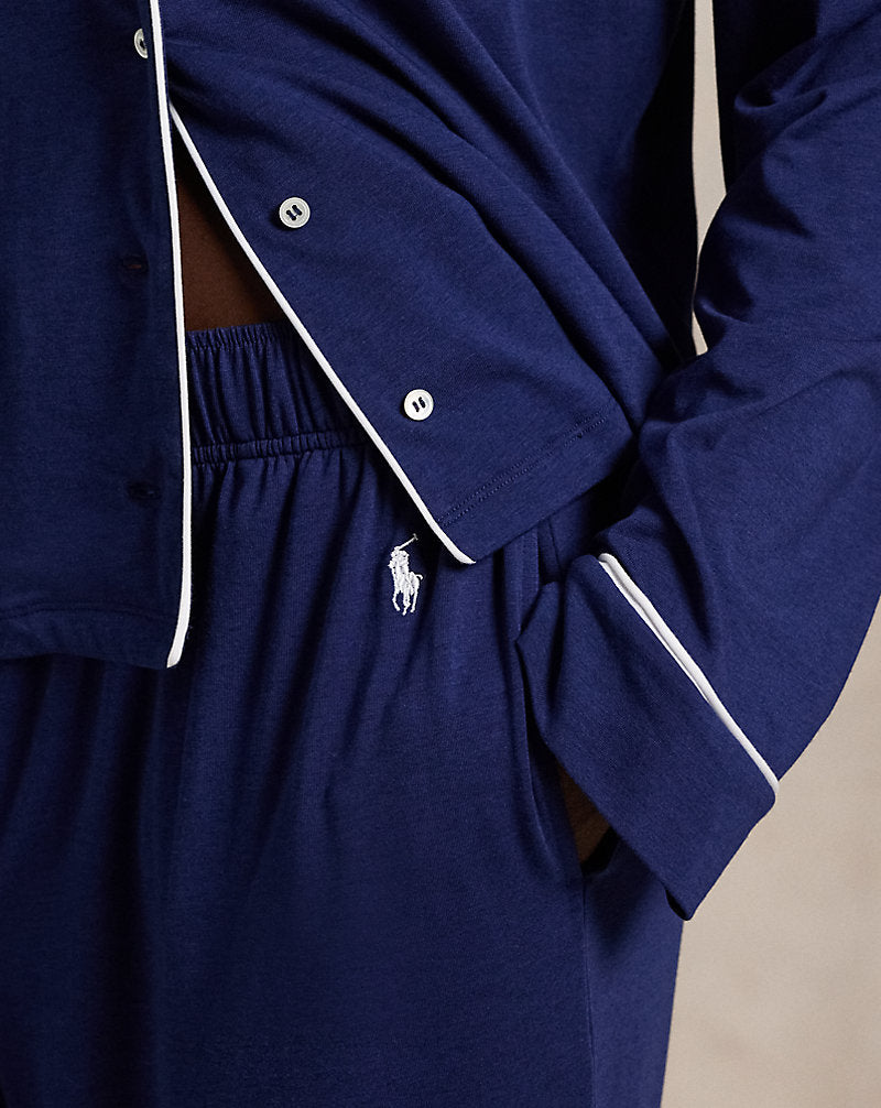 Long-Sleeve Jersey Pyjama Set Navy