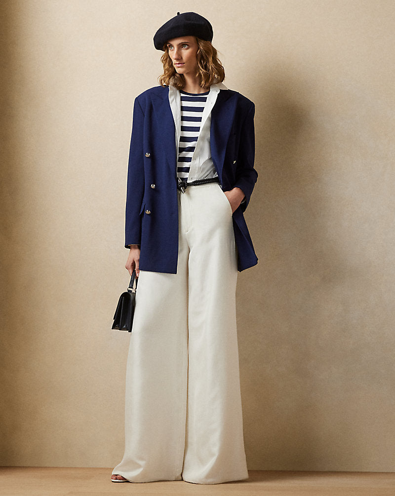 Shelden Wool Crepe Jacket Lux Navy
