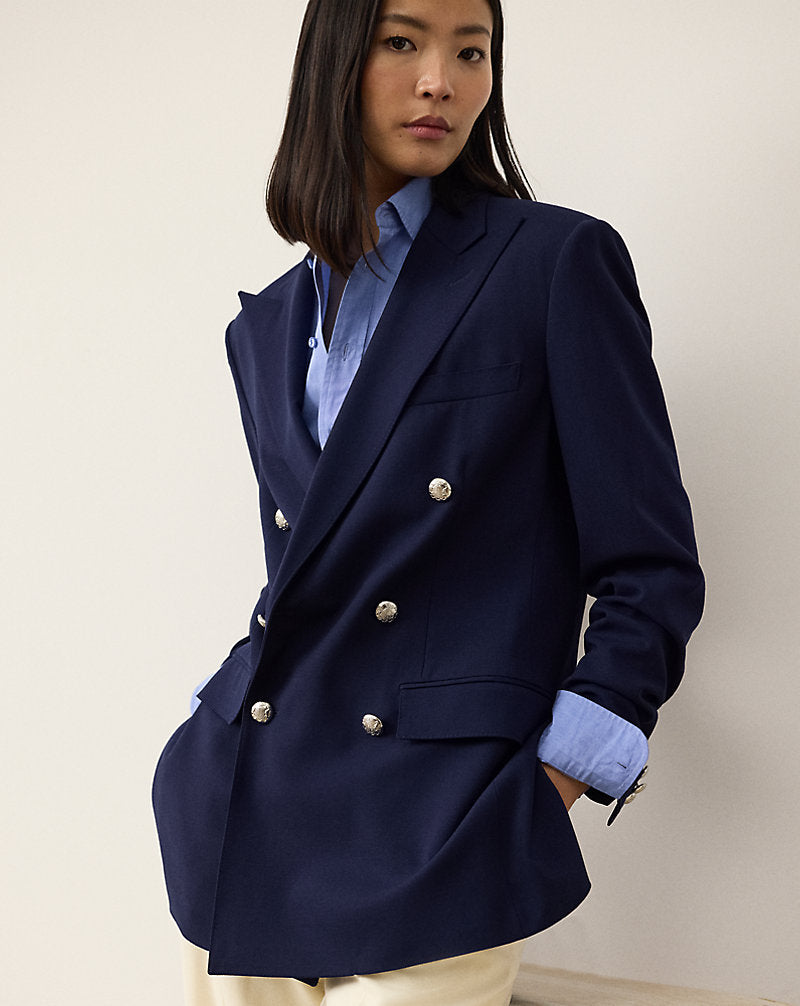 Shelden Wool Crepe Jacket Lux Navy