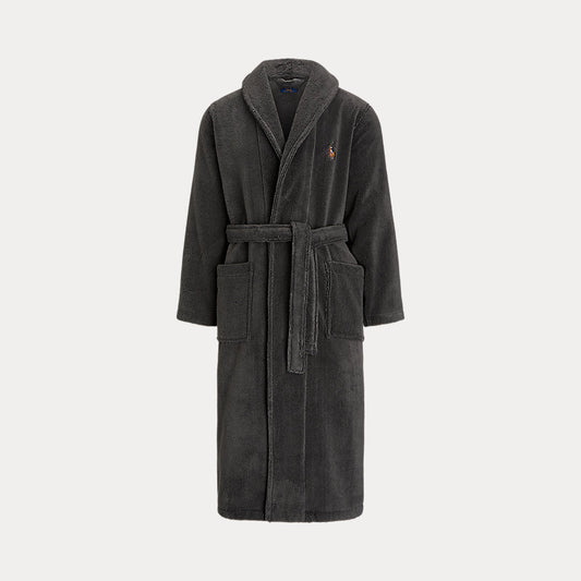 Shawl-Collar Terry Robe Dark Slate