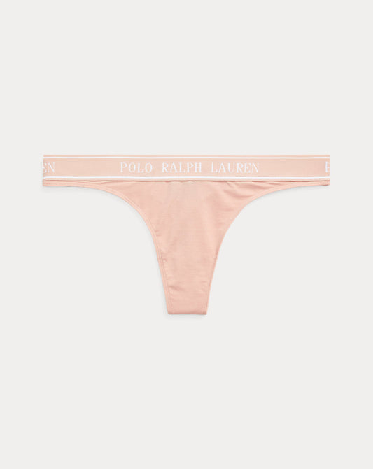 Repeat-Logo Low-Rise Thong Clay