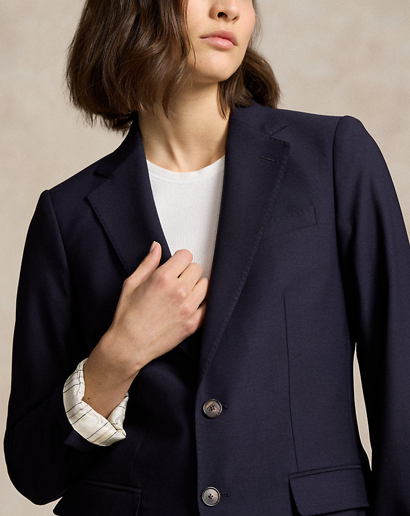 Stretch Wool Blazer Navy