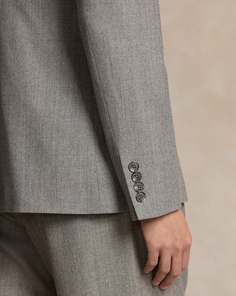 Stretch-Wool Flannel Blazer Grey Melange