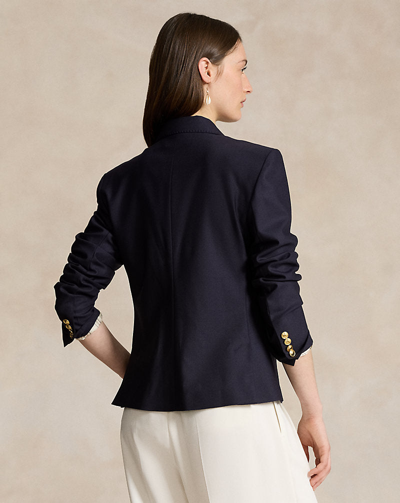 Double-Breasted Crest Blazer Navy