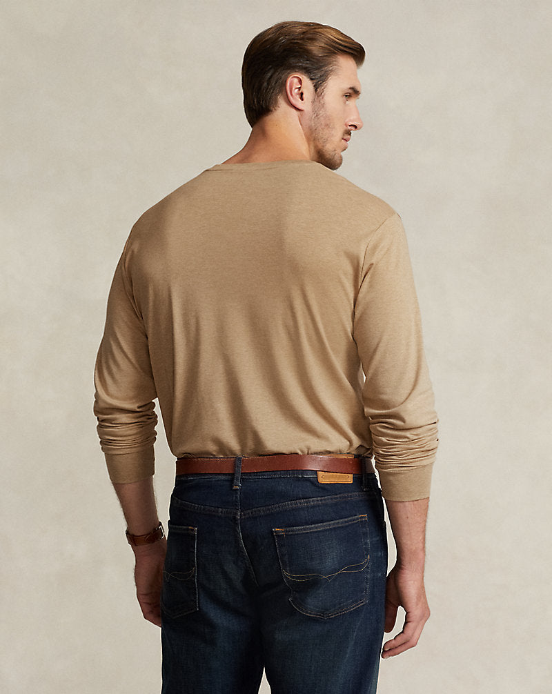 Soft Cotton Long-Sleeve T-Shirt Classic Camel Heather