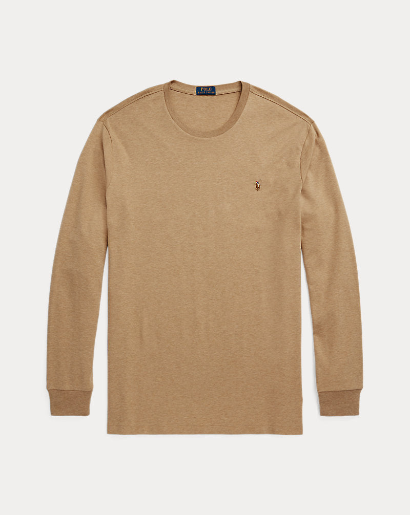 Soft Cotton Long-Sleeve T-Shirt Classic Camel Heather