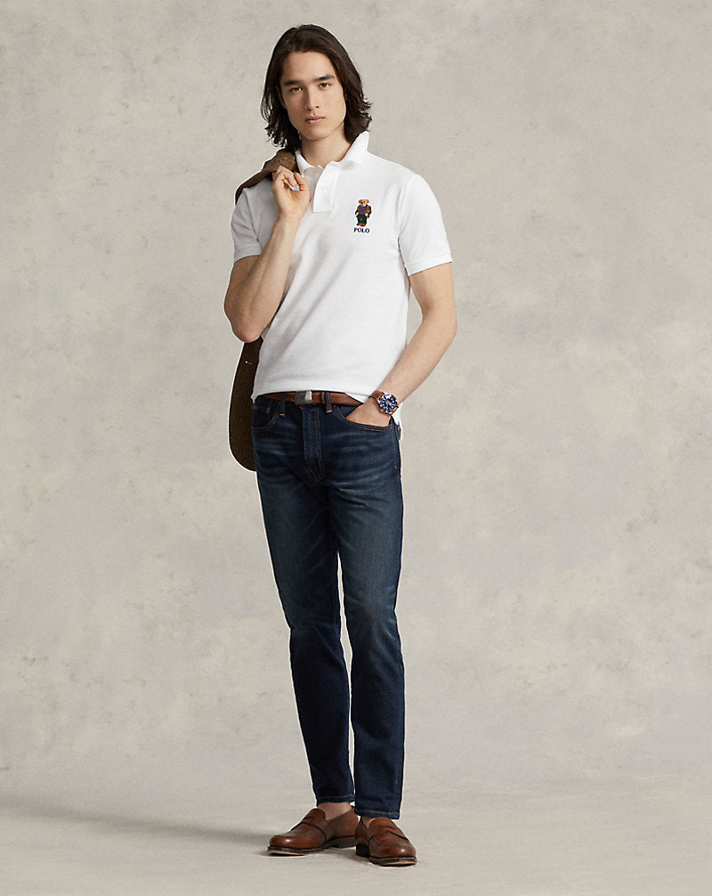 Custom Slim Fit Polo Bear Polo Shirt White
