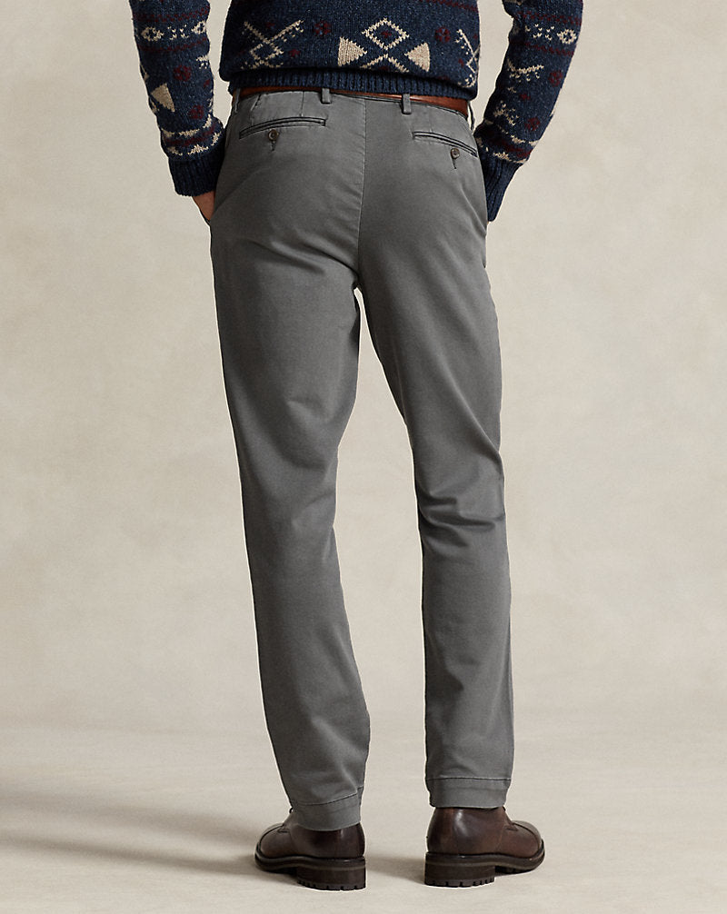 Stretch Slim Fit Knitlike Chino Trouser Dark Metal