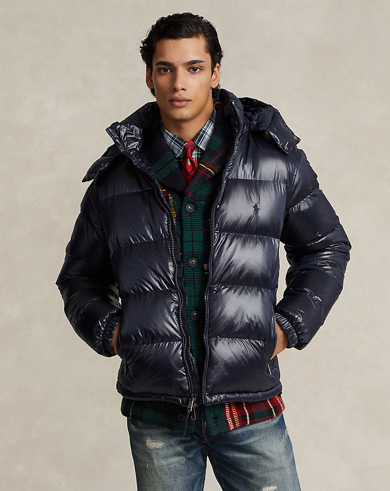 The Decker Glossed Down Jacket Collection Navy Glossy