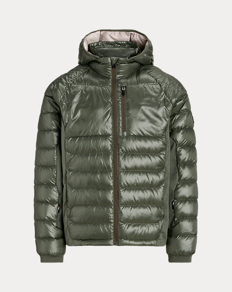 Water-Repellent Hybrid Down Jacket Fossil Green