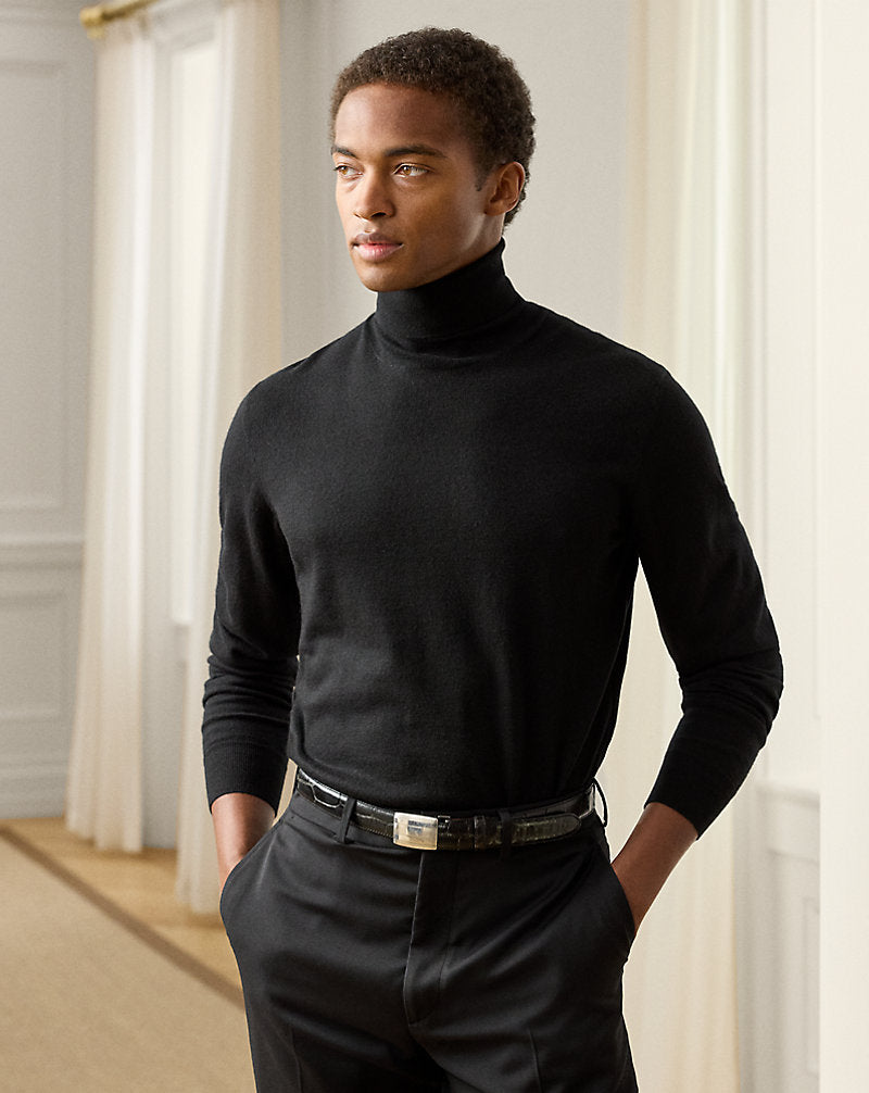 Cashmere Roll Neck Jumper Classic Black