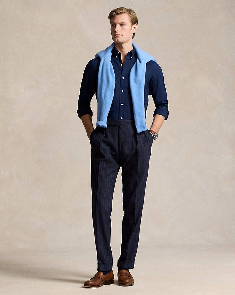 Slim Fit Stretch Poplin Shirt Newport Navy