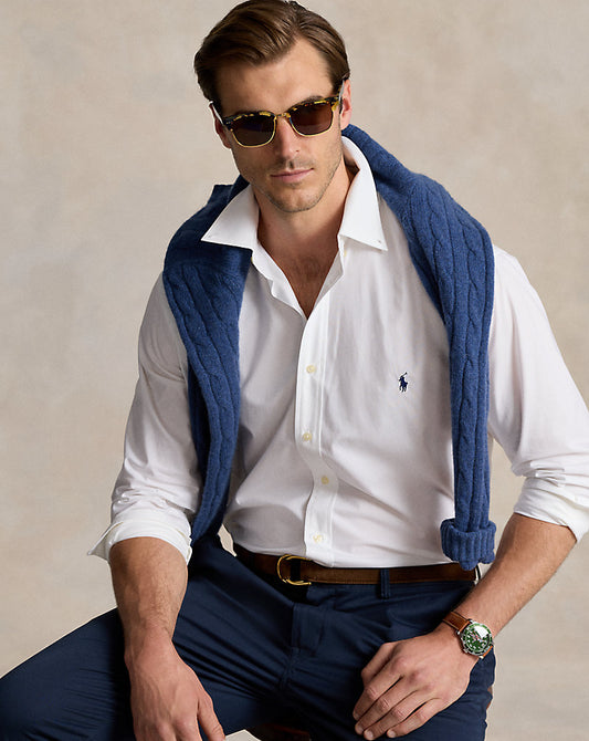 Stretch Poplin Shirt White