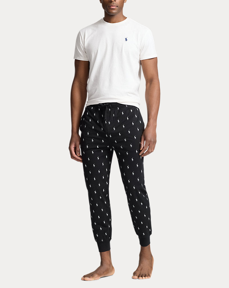 All-over Pony Cotton Jersey Sleep Jogger Polo Black Aopp