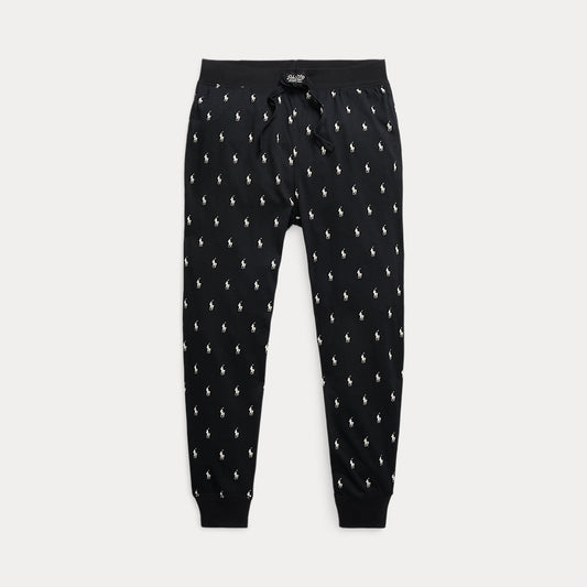 All-over Pony Cotton Jersey Sleep Jogger Polo Black Aopp