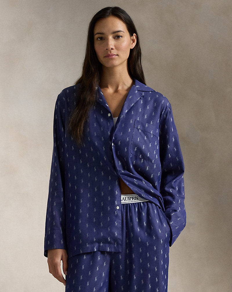 Allover Pony Pyjama Set Navy
