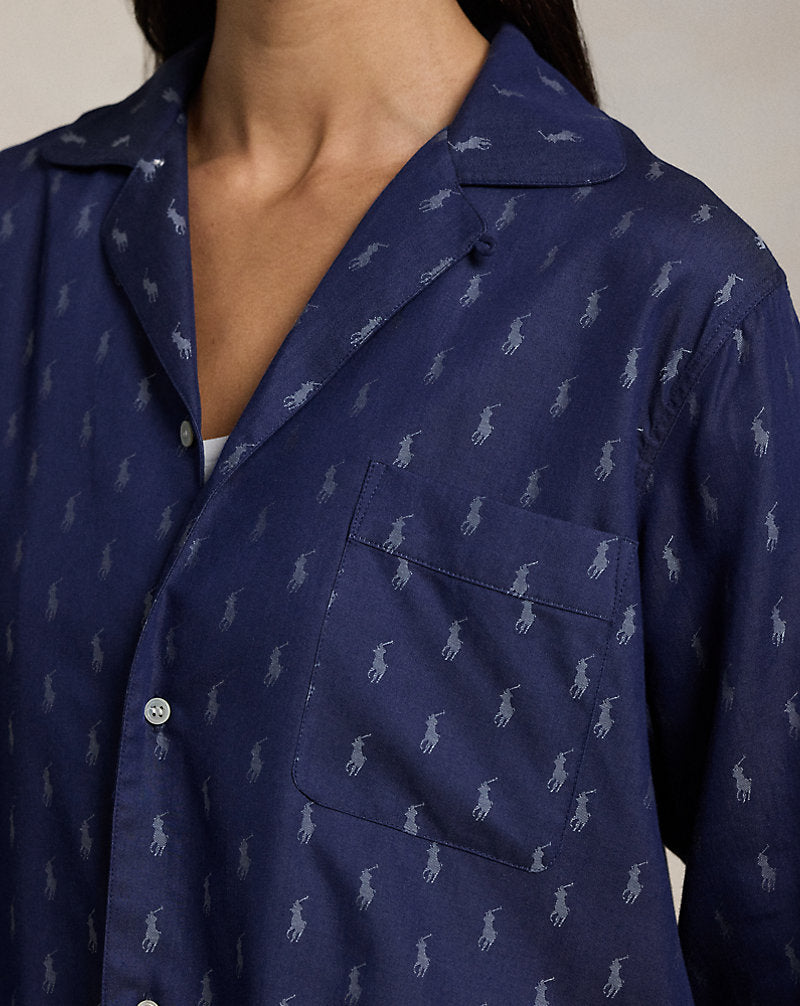 Allover Pony Pyjama Set Navy