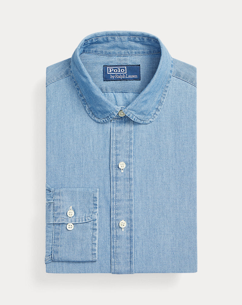 Custom Fit Indigo Chambray Shirt Medium Blue