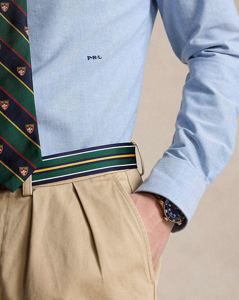 Custom Fit Monogram Oxford Shirt Bsr Blue