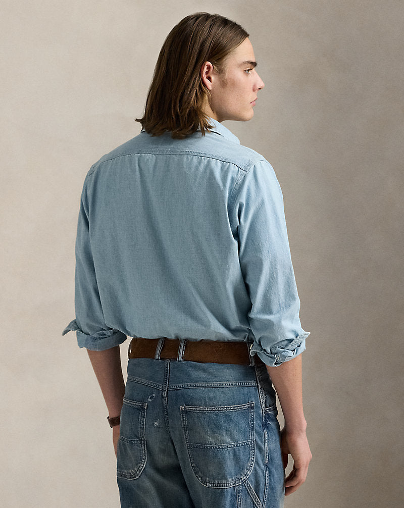 Classic Fit Chambray Workshirt Lt Indigo 1