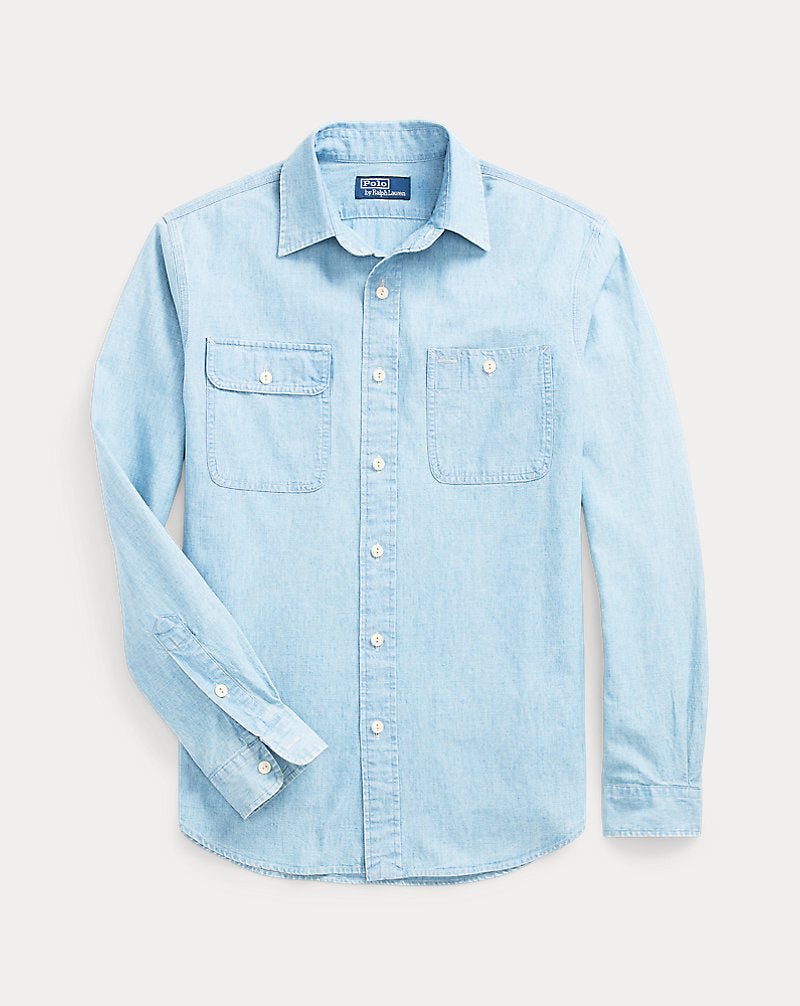 Classic Fit Chambray Workshirt Lt Indigo 1