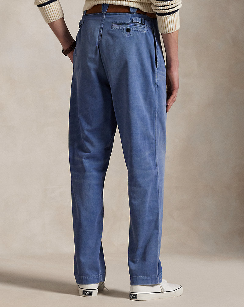 Straight Fit Distressed Twill Trouser Les Fades