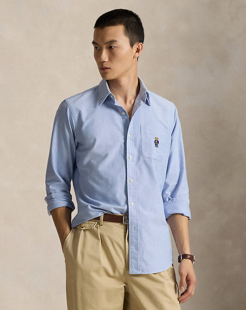 Custom Fit Polo Bear Oxford Shirt 6220 Bsr Blue
