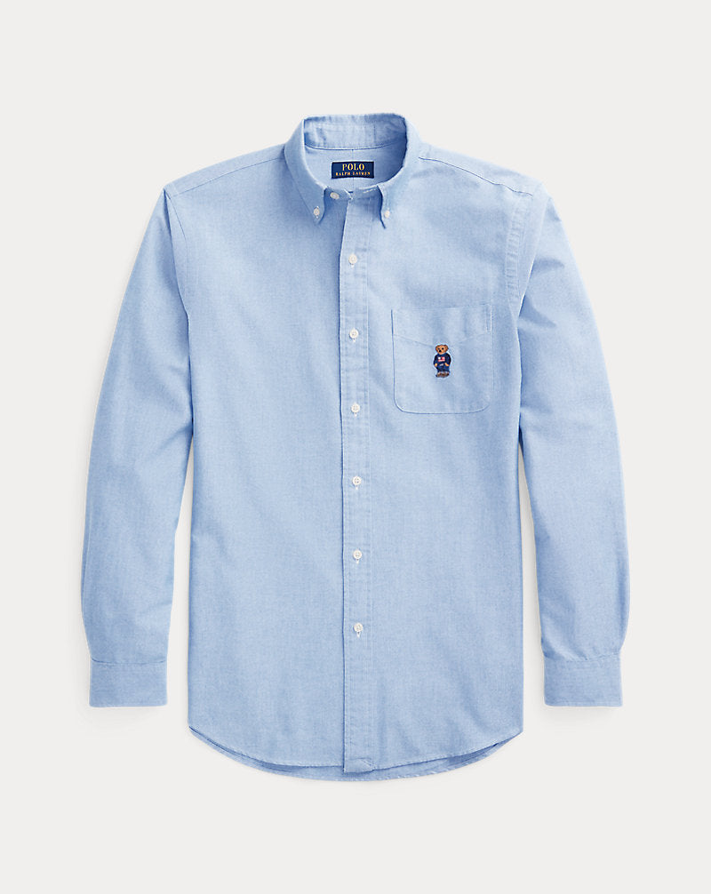 Custom Fit Polo Bear Oxford Shirt 6220 Bsr Blue