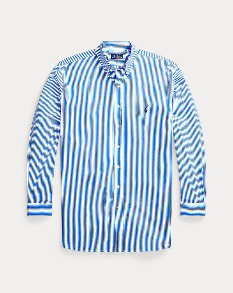 Striped Stretch Poplin Shirt 4655h Light Blue/White