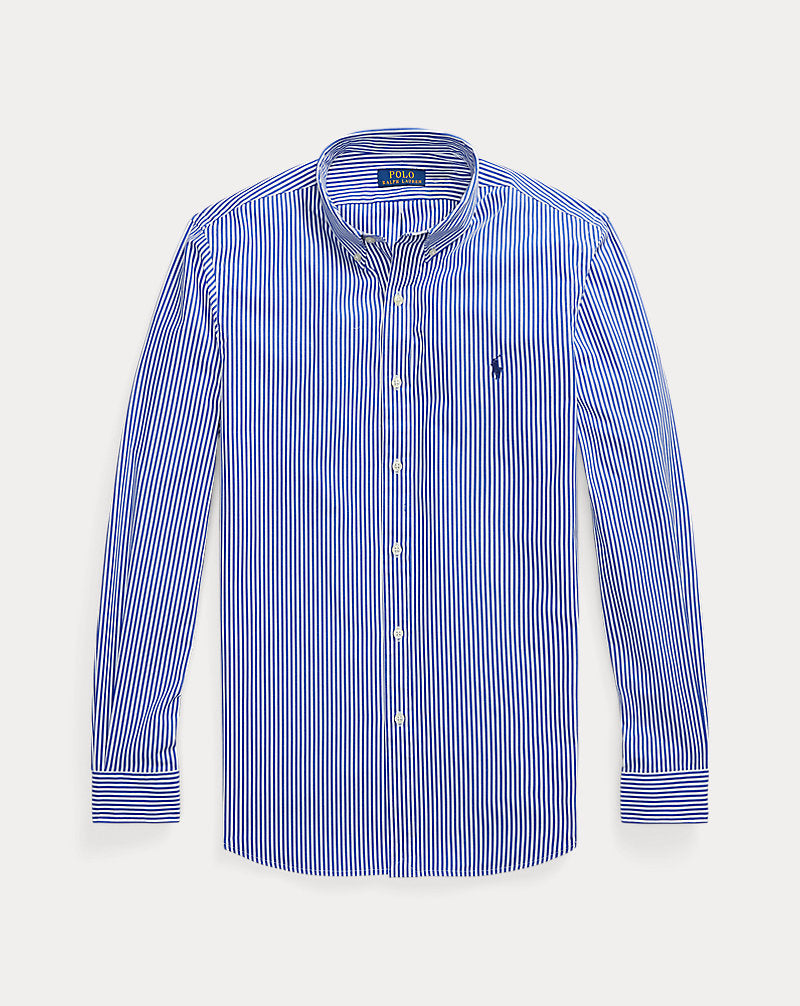 Slim Fit Striped Stretch Poplin Shirt Blue/White Bengal Stripe