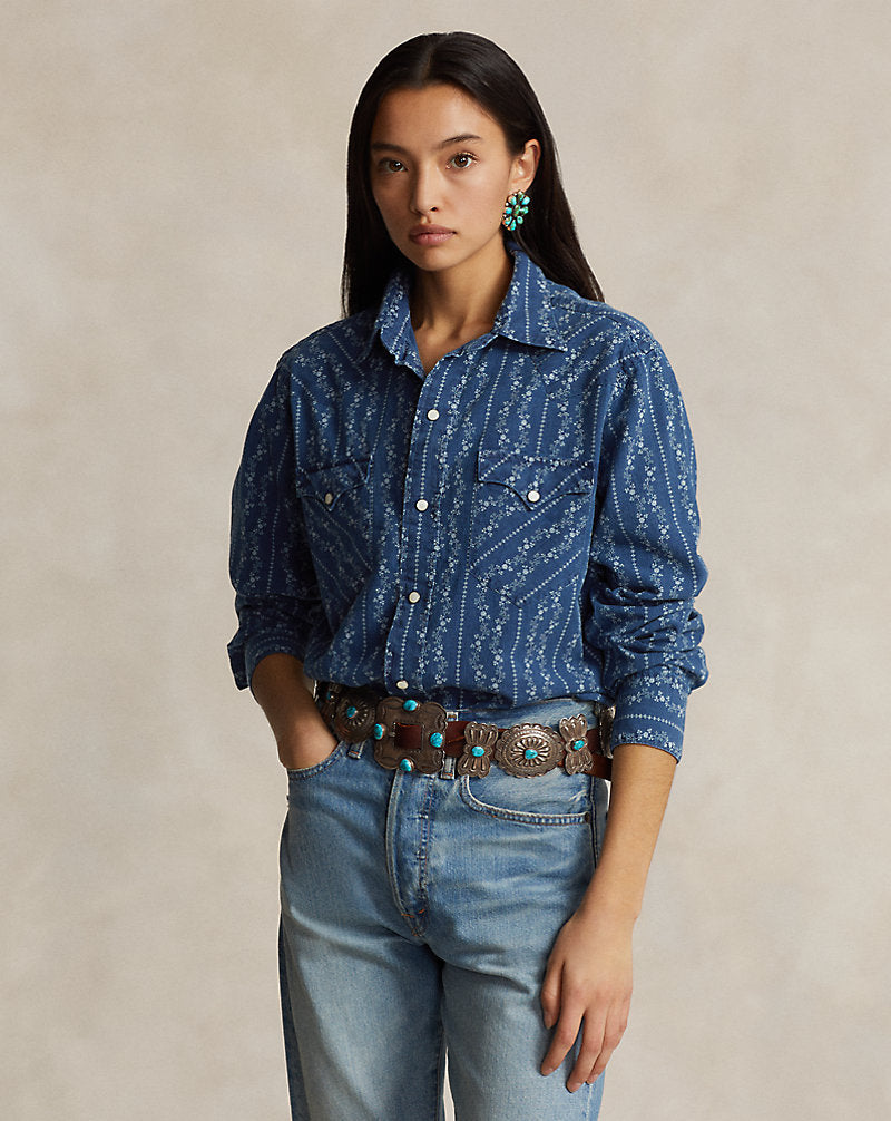Naiomi Glasses Print Western Shirt 6267a Arcadia Calico