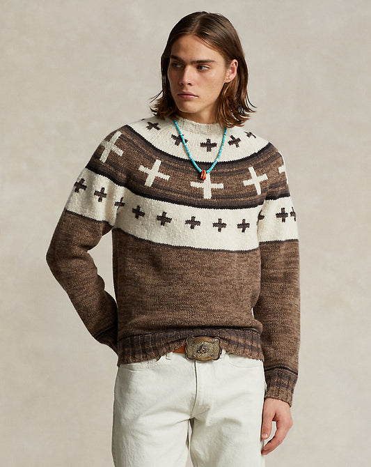 Naiomi Glasses Wool-Blend Jumper Brown Combo