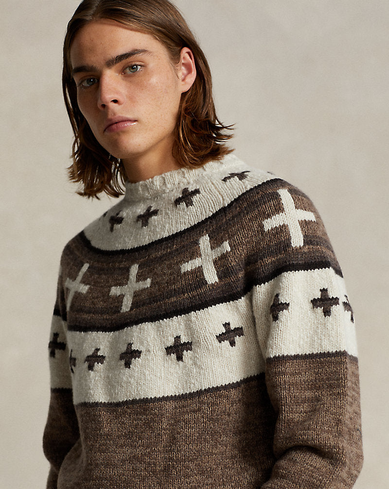 Naiomi Glasses Wool-Blend Jumper Brown Combo