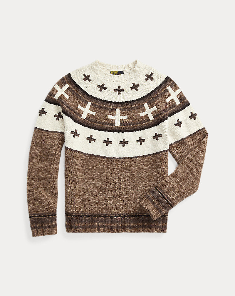 Naiomi Glasses Wool-Blend Jumper Brown Combo