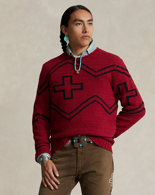 Naiomi Glasses Wool-Blend Jumper Red Combo