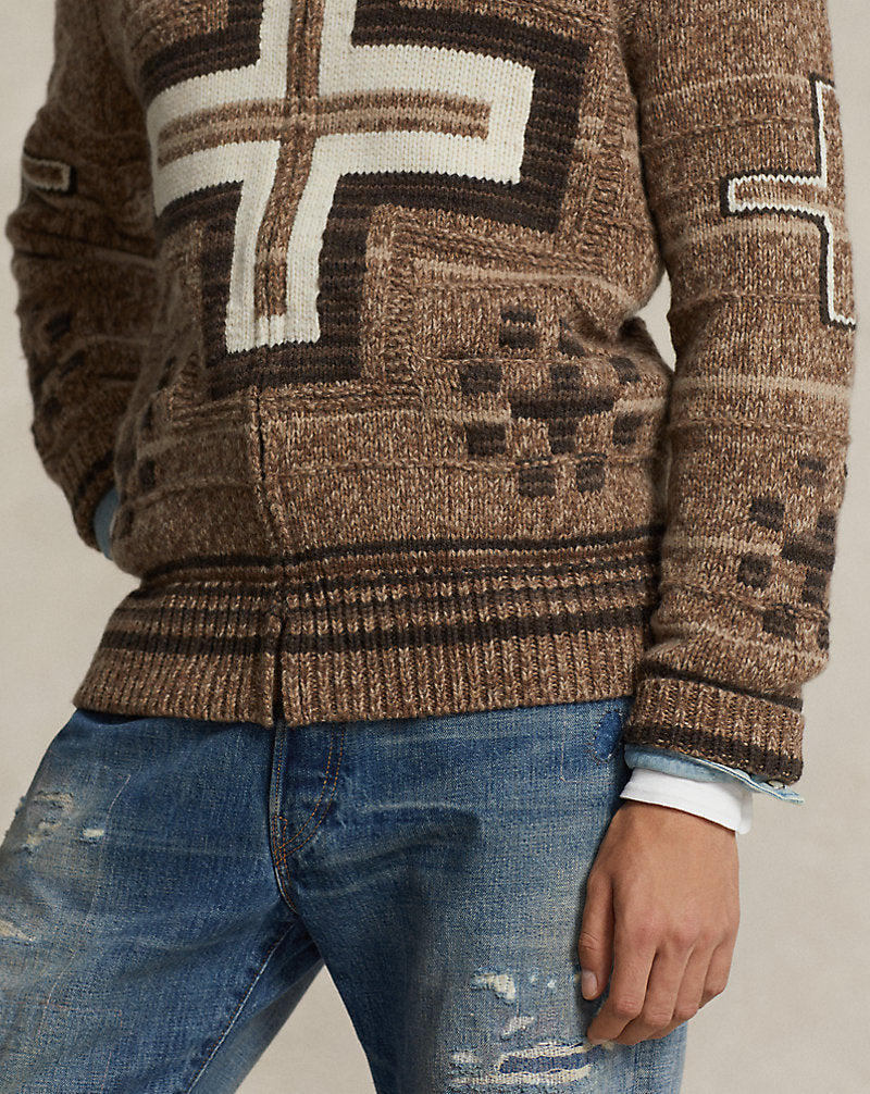 Naiomi Glasses Full-Zip Jumper Brown Combo