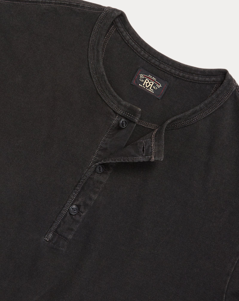 Indigo Jersey Henley Shirt Sulphur Black