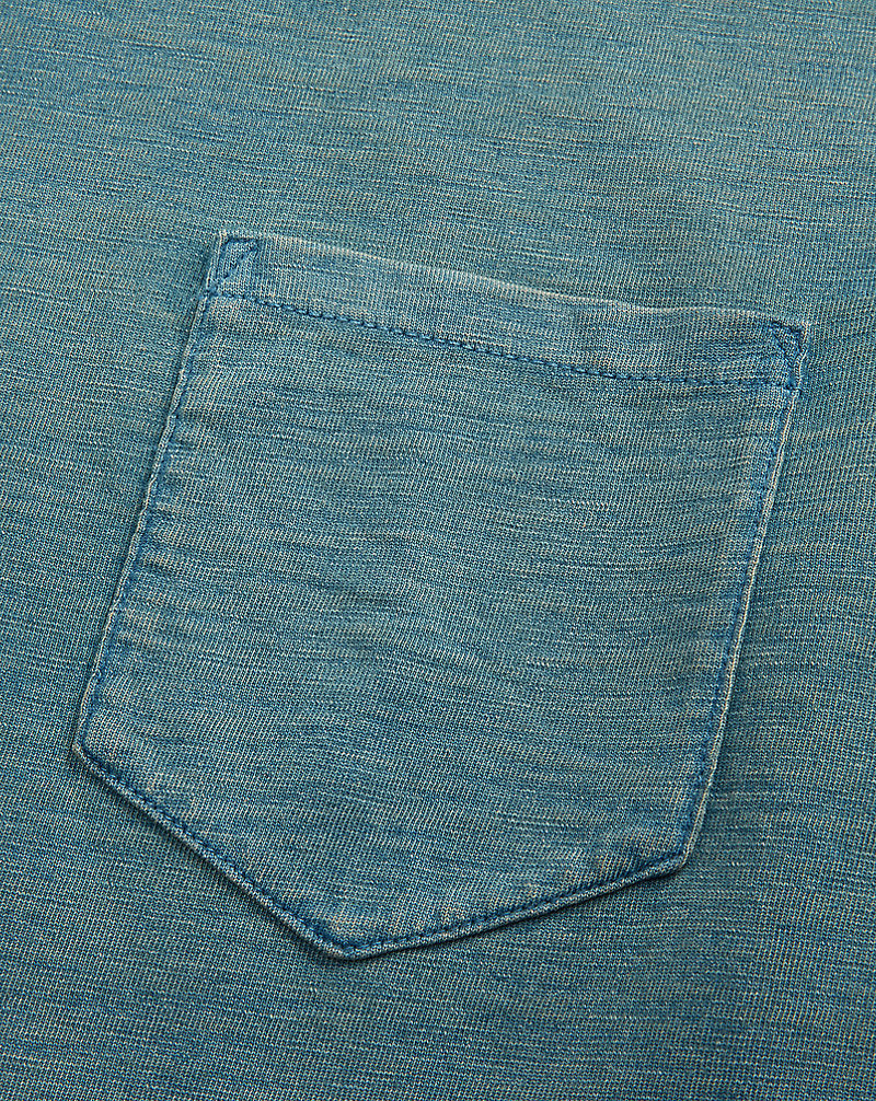 Indigo Jersey Pocket T-Shirt Washed Blue Indigo