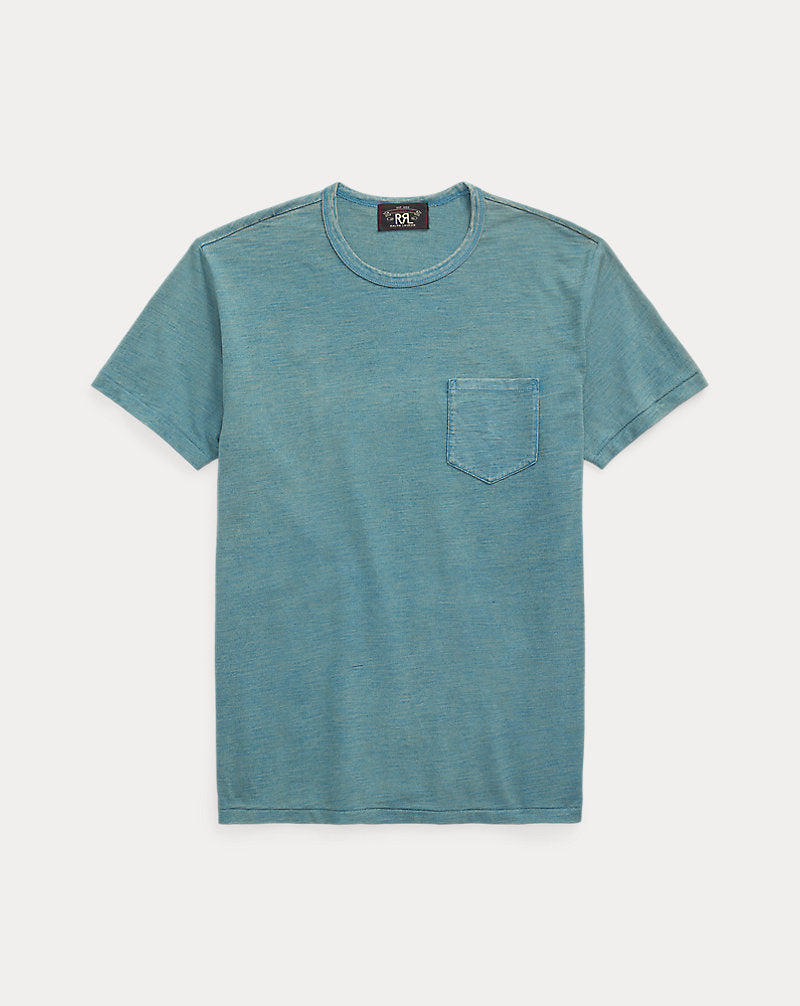 Indigo Jersey Pocket T-Shirt Washed Blue Indigo