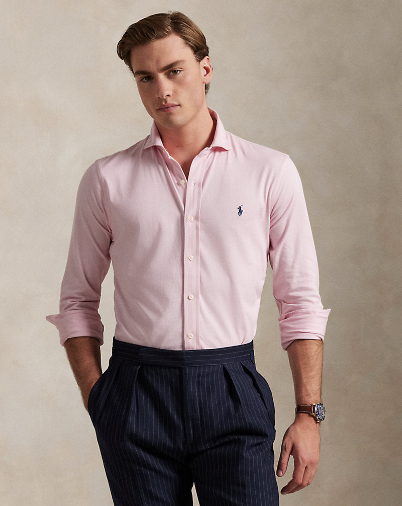 Jersey Spread-Collar Shirt Garden Pink