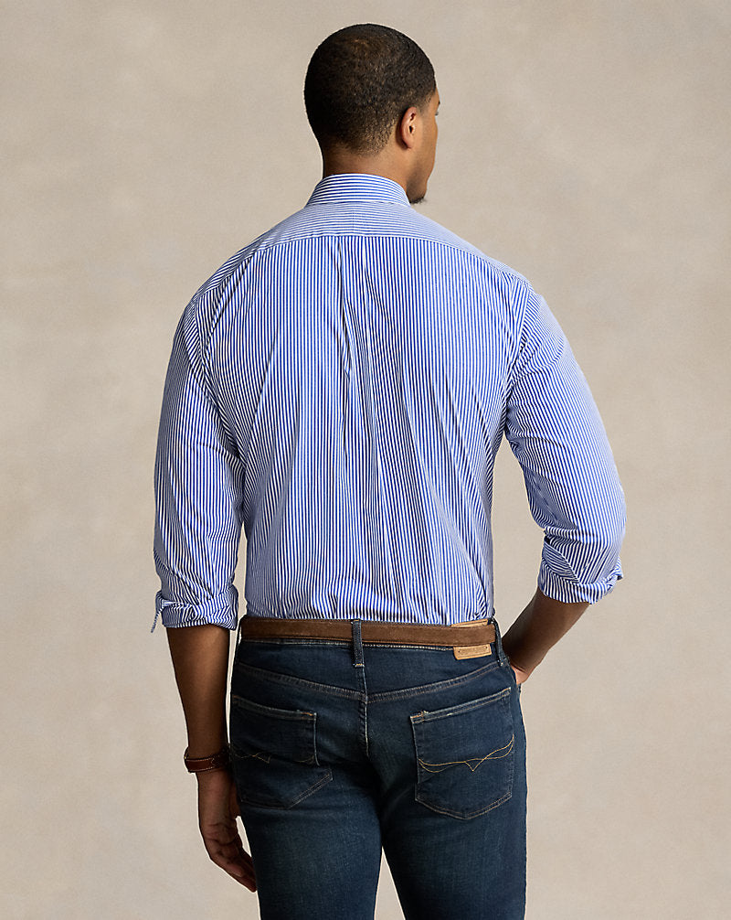 Bengal-Stripe Stretch Poplin Shirt Blue/White Bengal Stripe