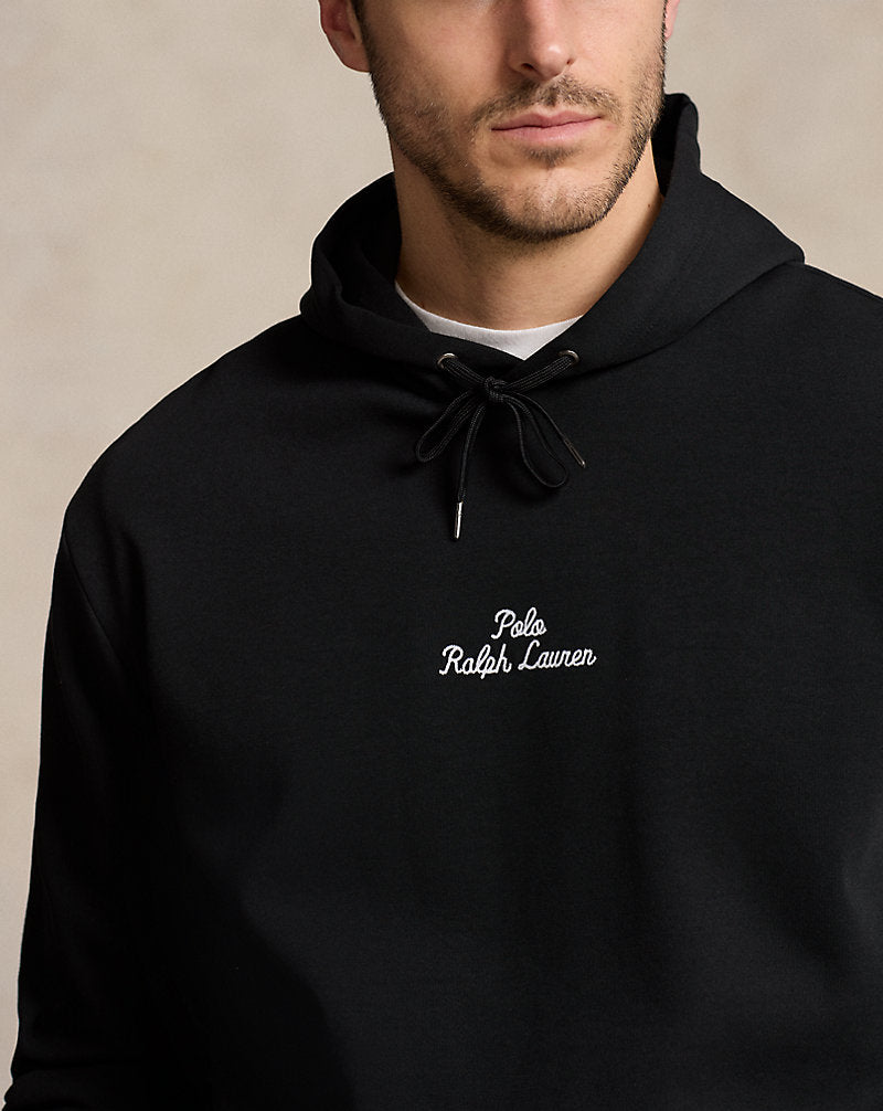 Logo Double-Knit Hoodie Polo Black