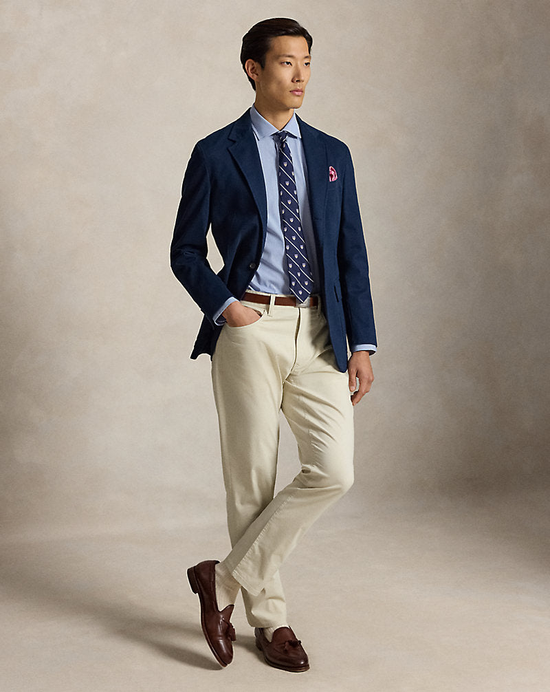 Custom Fit Striped Poplin Shirt Carolina Blue/White