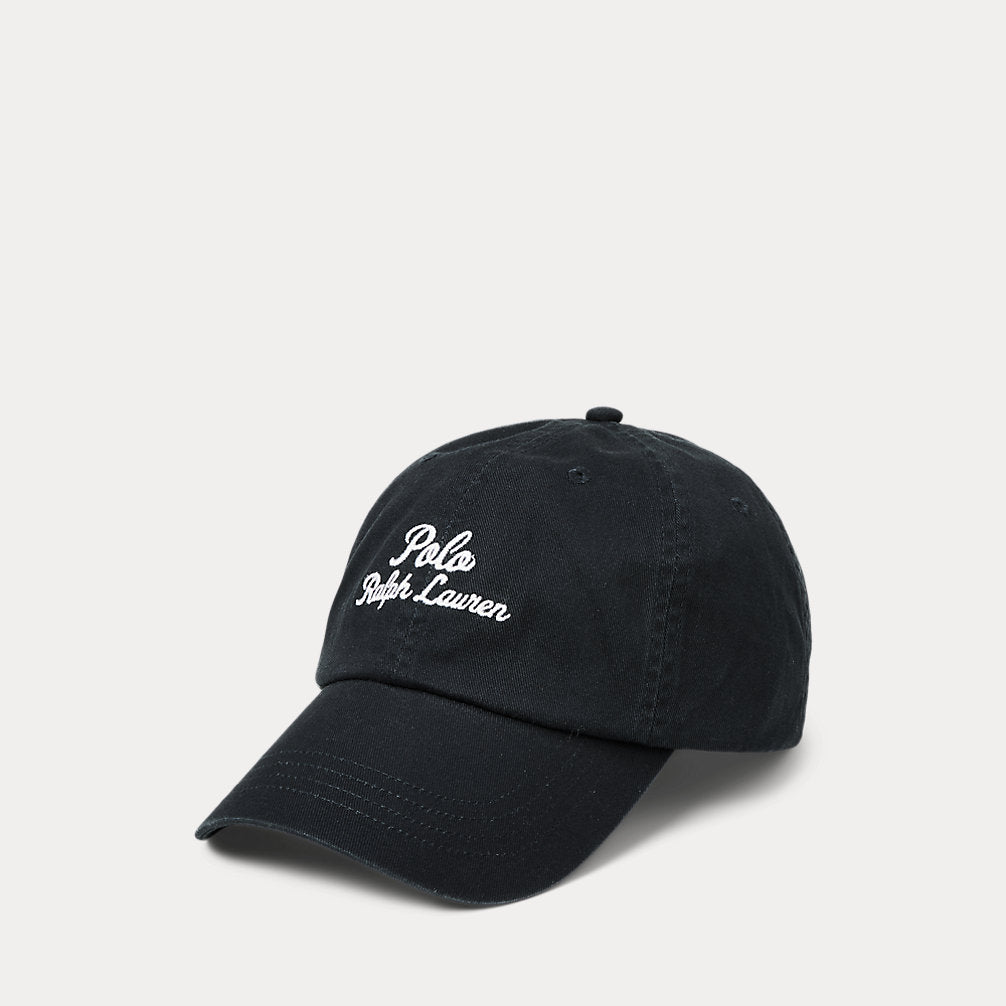 Embroidered Twill Ball Cap Black